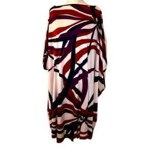 Leona Edmiston Frocks Dress Womens Size 6 Belinda Kaftan Blue Red Buttons